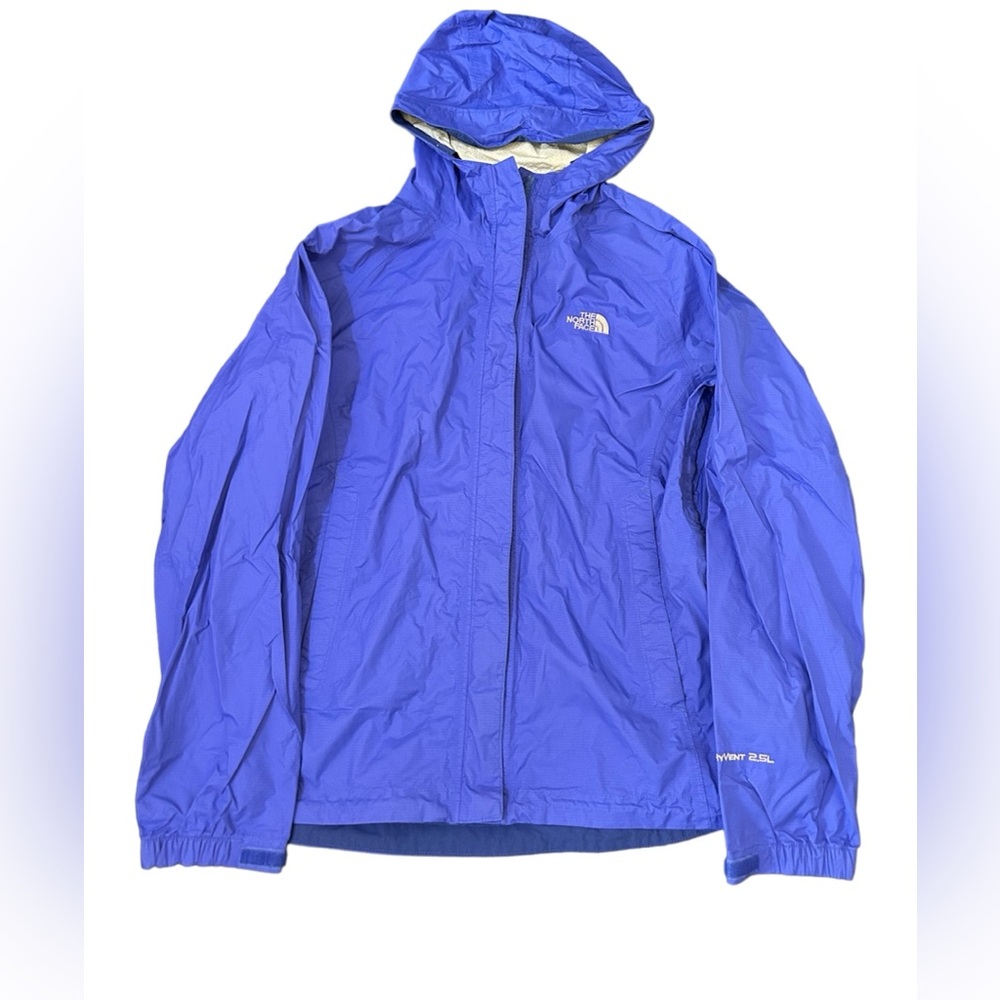The North Face Venture Jacket Womens Medium Blue Full Zip Hood Rain HyVent 2.5L